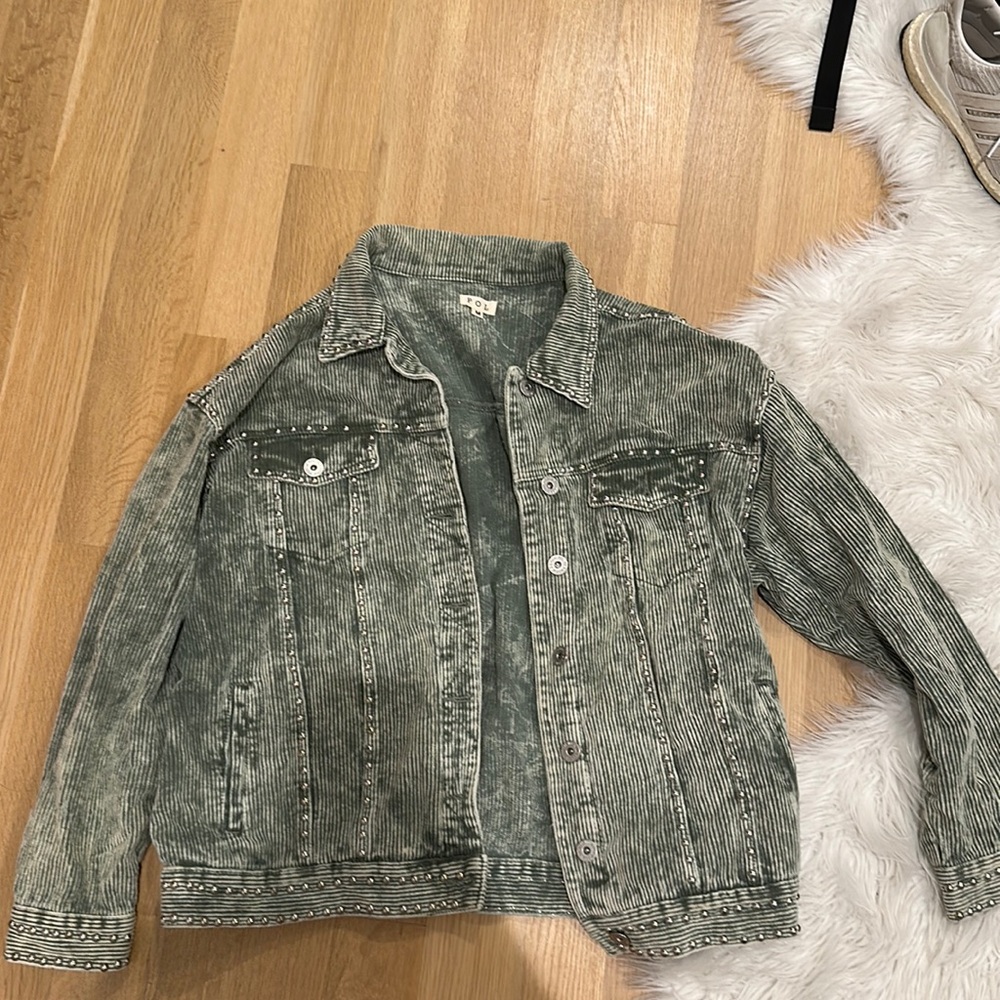 Medium green jacket with studs